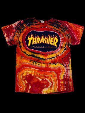 Thrasher Skate Mag Tie Dye - Red Flame